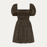 Shirred Peasant Mini Dress