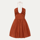Drawcord Halter Mini Dress