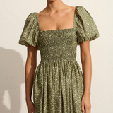 Shirred Bodice Peasant Dress