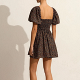 Shirred Peasant Mini Dress