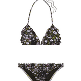 Floral Print Ruffle Bikini