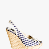 Slingback Gingham Wedge