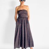 Strapless Lace Up Dress