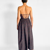 Strapless Lace Up Dress