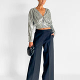 V Neck Cropped Top
