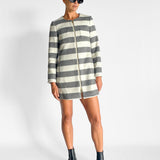 Wool Zip Front Coat