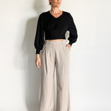 Micro Crepe Wrap Top