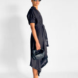 Linen Crochet Shirt Dress