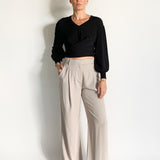 Micro Crepe Wrap Top