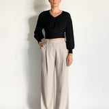 Micro Crepe Wrap Top