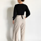 Micro Crepe Wrap Top