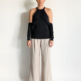 Cutout Shoulder Long Sleeve Top