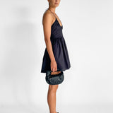 Drawcord Halter Mini Dress