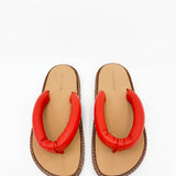 Padded Strap Leather Flip Flops
