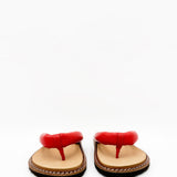 Padded Strap Leather Flip Flops
