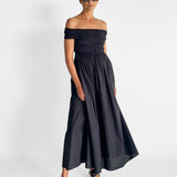 Shirred Off The Shoulder Dress