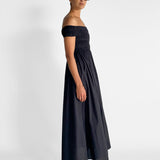 Shirred Off The Shoulder Dress
