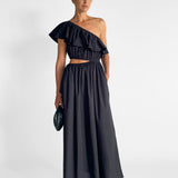 Asymmetric Ruffle Dress