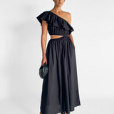 Asymmetric Ruffle Dress