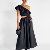 Asymmetric Ruffle Dress