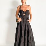 Cut Out Ruffled Maxi Dress
