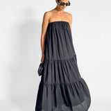 Voluminous Strapless Tiered Dress
