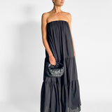 Voluminous Strapless Tiered Dress