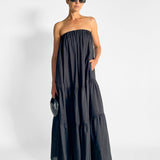 Voluminous Strapless Tiered Dress