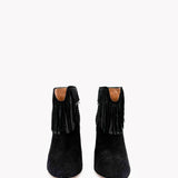 Suede Fringe Ankle Boots