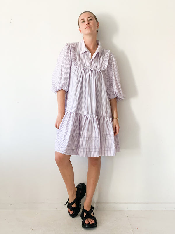 Puff-Sleeve Mini Dress