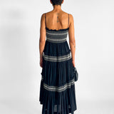 Shirred Tiered Midi Dress