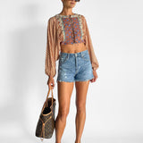 Clementine Batwing Crop