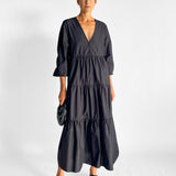 Long Sleeve Plunge Dress