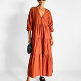 Long Sleeve Plunge Dress