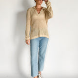 Open Collar Knitted Top