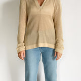 Open Collar Knitted Top