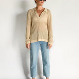 Open Collar Knitted Top