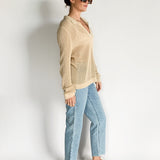 Open Collar Knitted Top