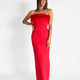 Scarlet Strapless Gown