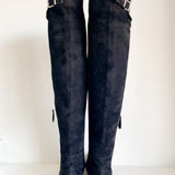 Suede Knee-High Boots