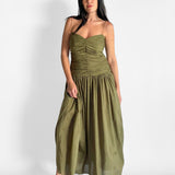 Gathered Drop Waist Dress