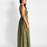 Gathered Drop Waist Dress