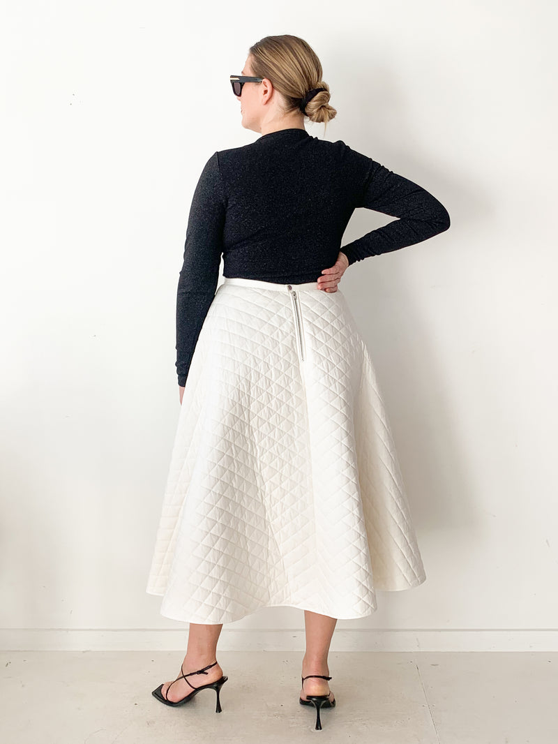 The Olive Quilted Skirt