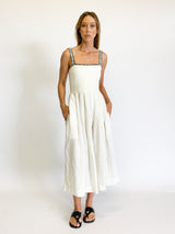Lucia Pleated Linen Midi Dress