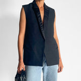 Woven Sleeveless Blazer Vest