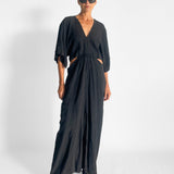 Linen V Neck Dress