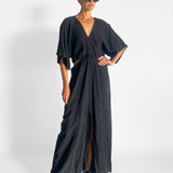 Linen V Neck Dress