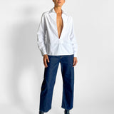 Haines Poplin Front Slit Shirt