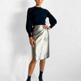 Silver Pencil Skirt