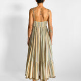 Juniper Tasseled Metallic Striped Dress